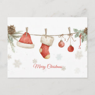 Festive Christmas Garland Greeting Card