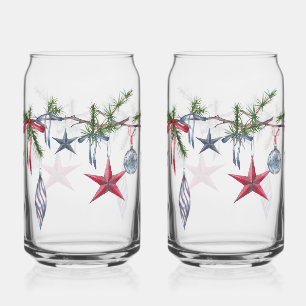 Festive Christmas Garland: Holiday Cheer Drinkware Can Glass