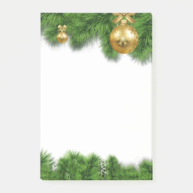 Festive Christmas Garland Wreath Post-It Notes (Front)