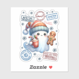 Festive Christmas Ghost Sticker