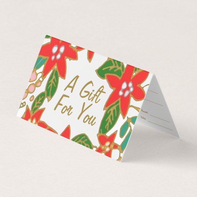 Festive Christmas Gift Certificate Card (Front)