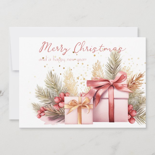 Festive Christmas Gift Greeting Card (Front)