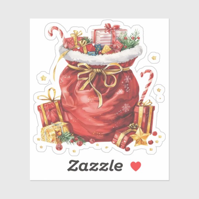 Festive Christmas Gift Sack with Presents (Sheet)