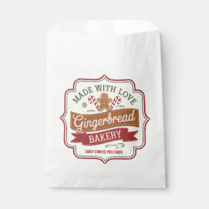 Festive Christmas gingerbread bakery party Favour Bags