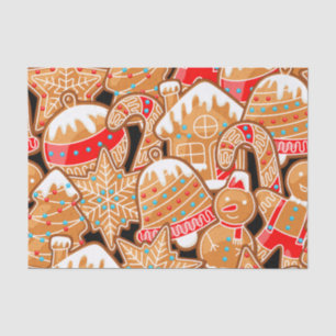 Festive Christmas Gingerbread Cookies Tissue Paper