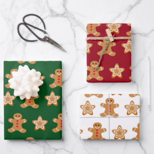 Festive Christmas gingerbread cookies Wrapping Paper Sheet
