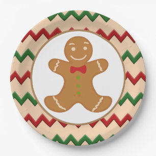 Festive Christmas gingerbread Holiday party plate