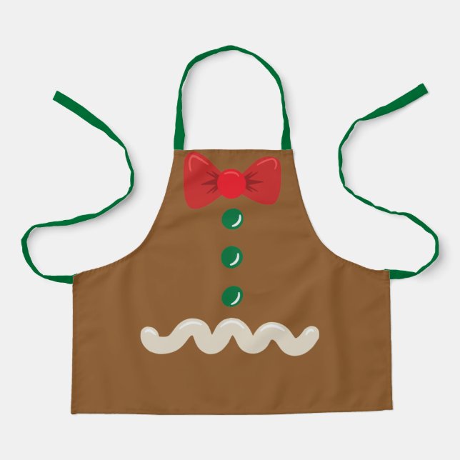 Festive Christmas gingerbread kids unisex Apron (Front)