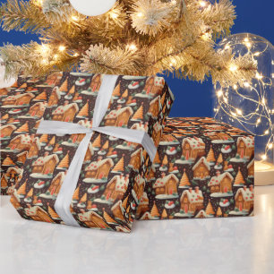 Festive Christmas gingerbread tiled pattern Wrapping Paper
