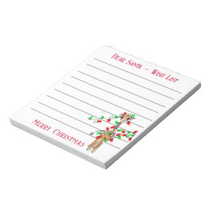 Festive Christmas giraffe, Santa’s wish list Notepad