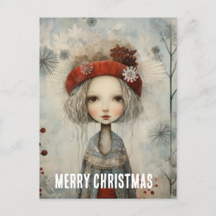 Festive Christmas Girl Postcard