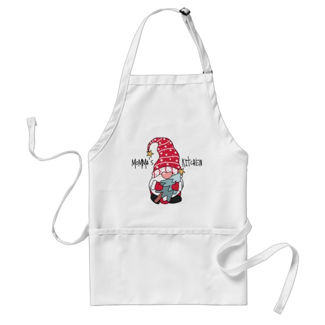 Festive Christmas Gnome Elf Holding Tree Custom Standard Apron (Front)
