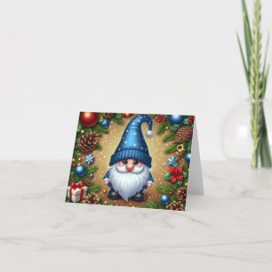Festive Christmas Gnome Holiday Decorations  Card
