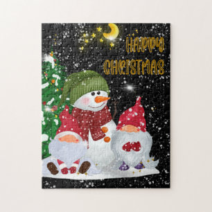 festive Christmas gnome Holiday Jigsaw Puzzle