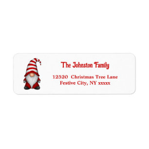 Festive Christmas Gnome Holiday Return Address