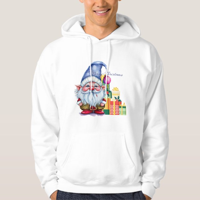 Festive Christmas Gnome T-Shirt – Cute Holiday Hoodie (Front)
