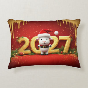 Festive Christmas Goat Cosy Holiday Gift Idea Decorative Cushion
