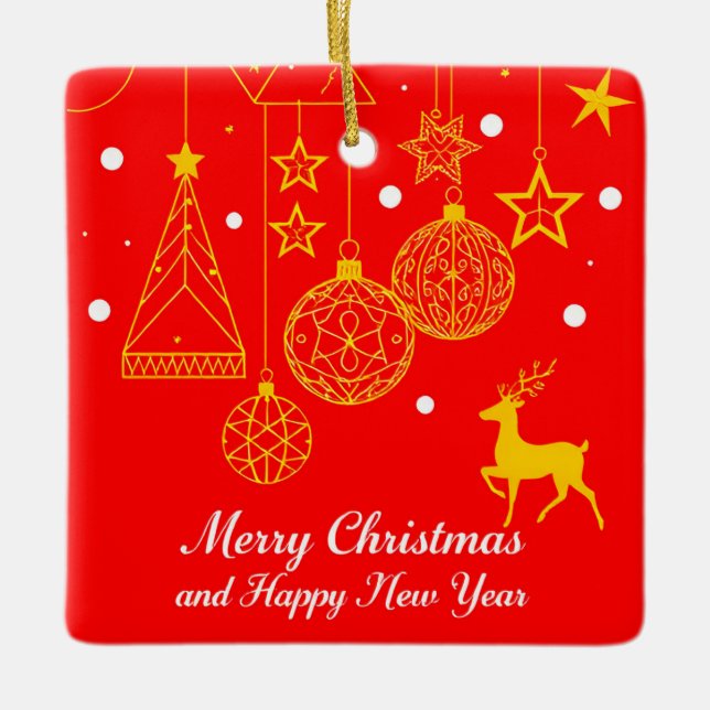 Festive Christmas Graphic With Ornaments (Front)