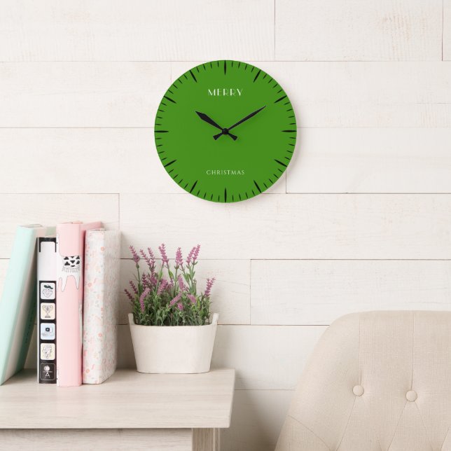 Festive Christmas Green Oversized Wall Clock (Reading Room)