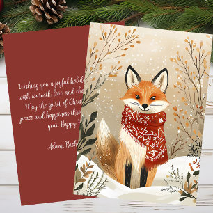 Festive Christmas Greeting Card Christmas Fox