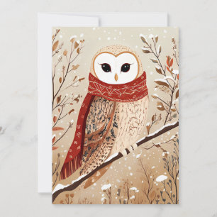 Festive Christmas Greeting Card Christmas Owl