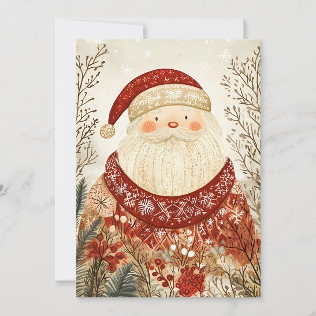 Festive Christmas Greeting Card Santa Claus (Front)