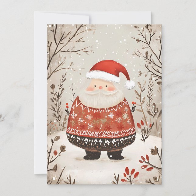 Festive Christmas Greeting Card Santa Claus (Front)