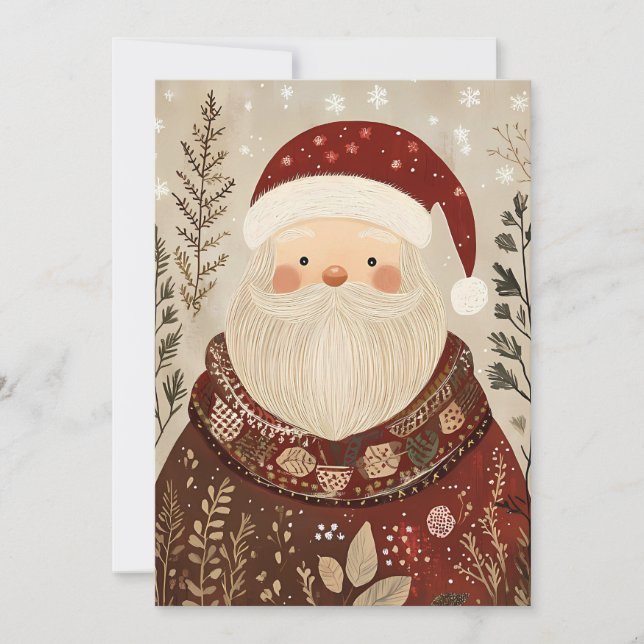 Festive Christmas Greeting Card Santa Claus (Front)
