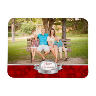 Festive Christmas Greeting Custom Photo Magnet