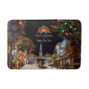 Festive Christmas Greetings Bath Mat