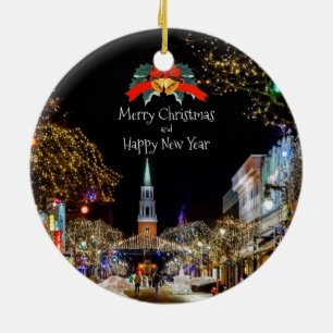 Festive Christmas Greetings Ceramic Tree Decoration