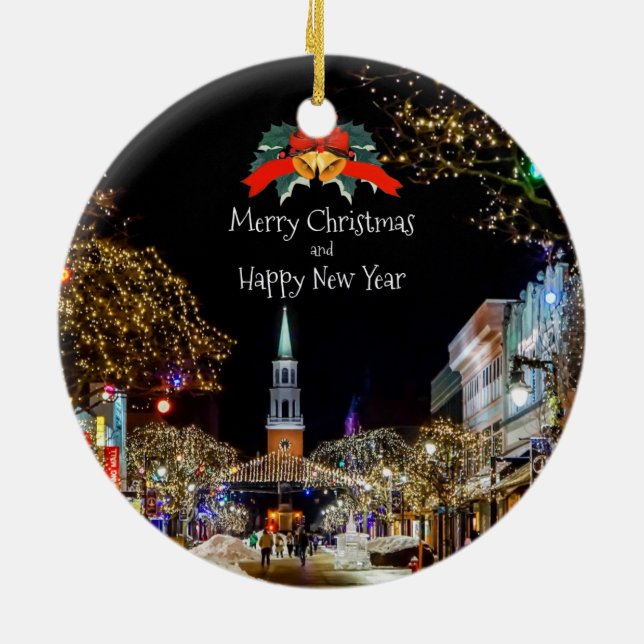 Festive Christmas Greetings Ceramic Tree Decoration (Back)