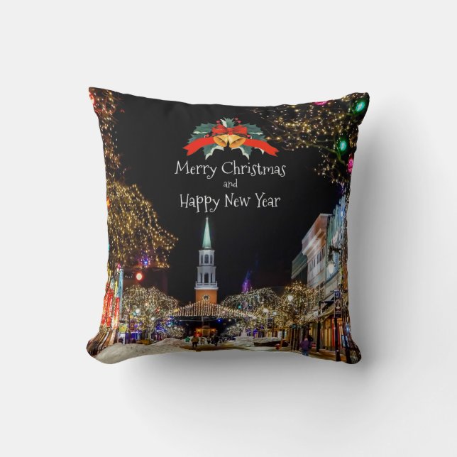 Festive Christmas Greetings Cushion (Front)