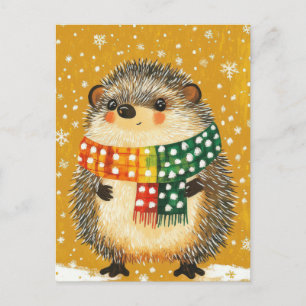 Festive Christmas Hedgehog Greeting Card