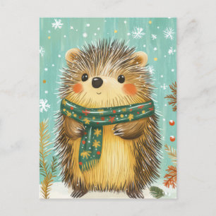Festive Christmas Hedgehog Greeting Card
