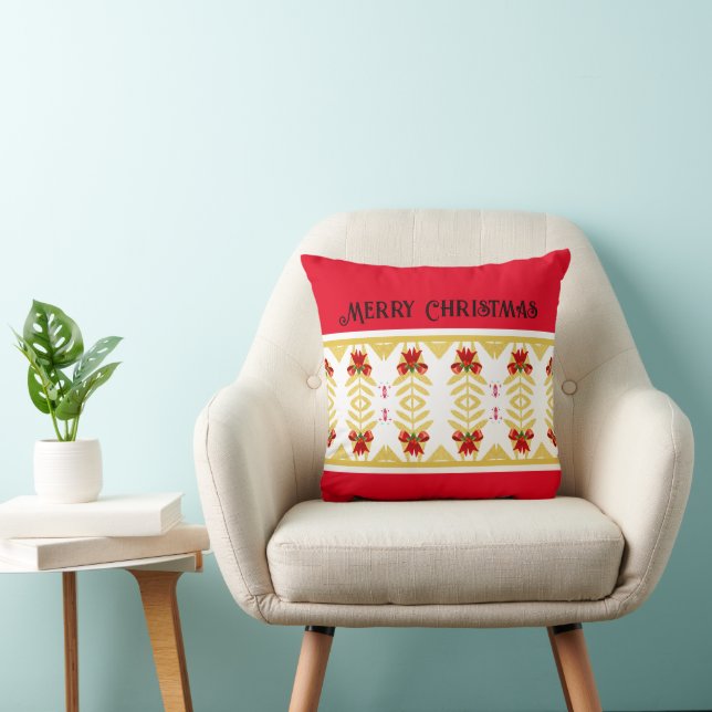 Festive Christmas- Holiday Cheer Throw Pillow (Chair)