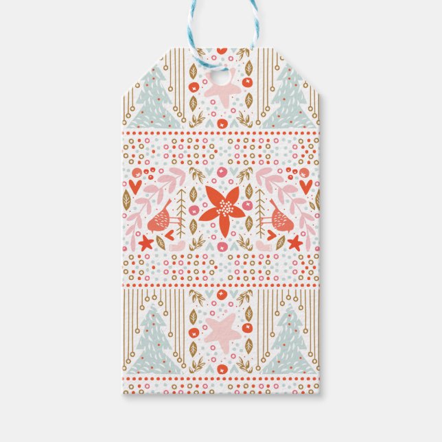 Festive Christmas Holiday Colourful Gift Tags (Front)
