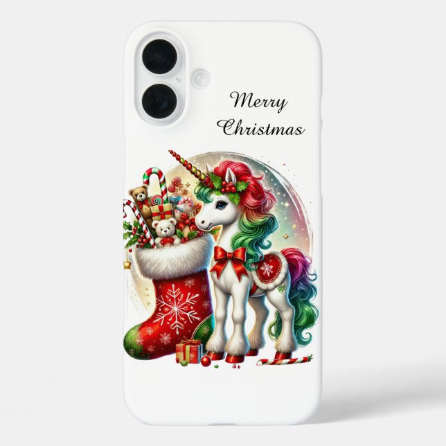 Festive Christmas Holiday customisable unicorn  Case-Mate iPhone Case (Back)