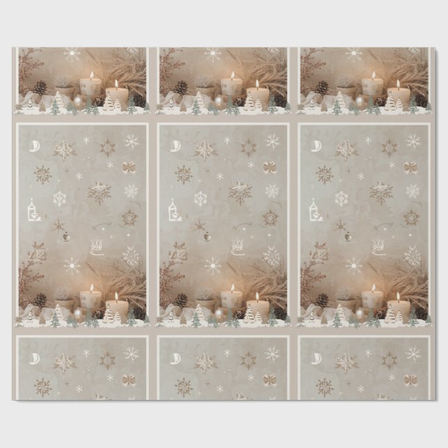 Festive Christmas Holiday Gift Wrap (Flat)