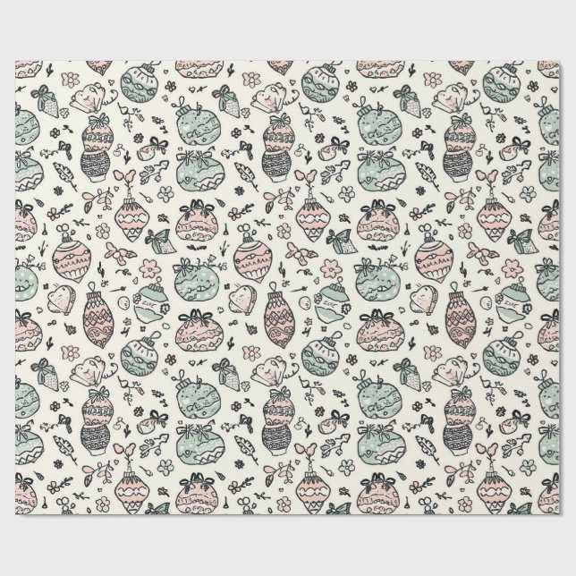 Festive Christmas Holiday Gift Wrap (Flat)