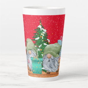 festive Christmas Holiday gnome Latte Mug