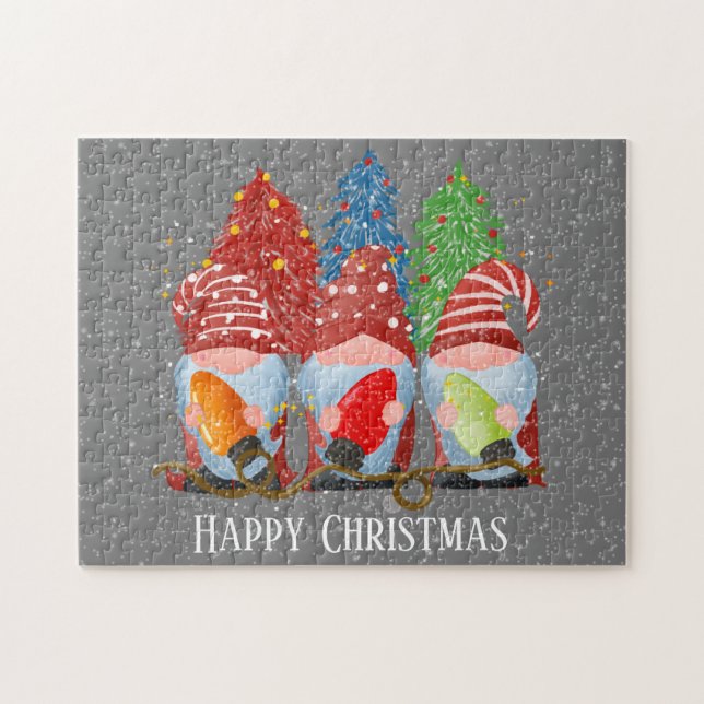 Festive Christmas Holiday gnomes jigsaw puzzle (Horizontal)