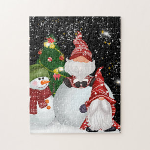 Festive Christmas Holiday gnomes jigsaw puzzle