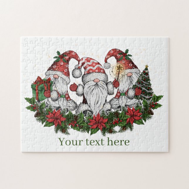 Festive Christmas Holiday gnomes Jigsaw Puzzle (Horizontal)