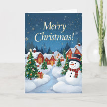Festive Christmas Holiday Greeting Card