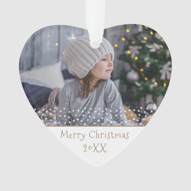 Festive Christmas Holiday Keepsake Photo Ornament (Front)