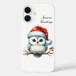 Festive Christmas Holiday owl  iPhone 16 Case
