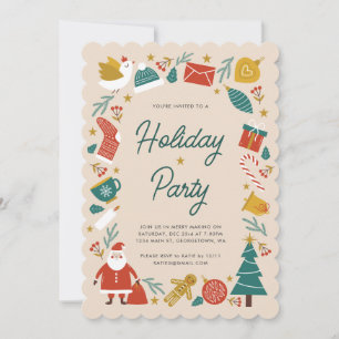 Festive Christmas Holiday Party Invitation