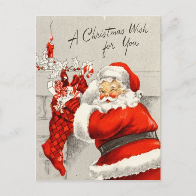 Festive Christmas Holiday Santa retro vintage (Front)