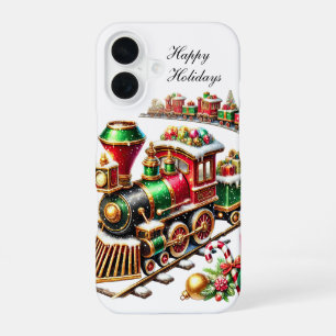 Festive Christmas Holiday train customisable iPhone 16 Case